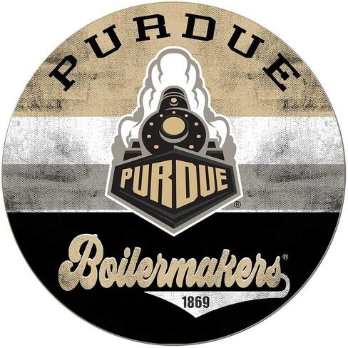 KH Sports Fan Purdue Boilermakers علامة دائرية متعددة الألوان، 20 × 20 بوصة، ديكور الغلايات لغرفة النوم وغرفة النوم وكهف المروحة وغرفة المعيشة؛ أظهر روح فريقك مع هذه اللوحة الفنية الجدارية الفريدة من نوعها من بوردو بويلرميكرز in Saudi Arabia