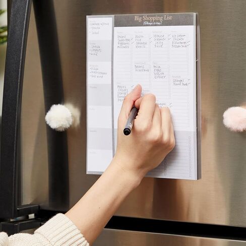 Juvale 3-Pack Large Magnetic Shopping List Pad For Fridge with Checklist, Grocery Store Magnet Notepads for Weekly Meal Planner with 52 Sheets Each, Brown/Gray (7.5x9.5 In) in Saudi Arabia