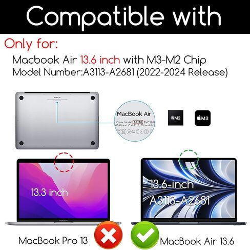 KEANBOLL Anti Blue Light Tempered Glass Screen Protector Compatible with MacBook Air 13.6 inch 2024 2022 M3 A3113 M2 A2681, Eye Protection Blue Light Blocking （Tempered Glass ） Shield in Saudi Arabia