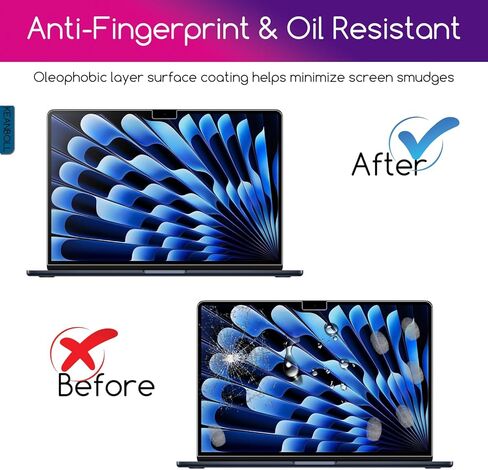 KEANBOLL Anti Blue Light Tempered Glass Screen Protector Compatible with MacBook Air 13.6 inch 2024 2022 M3 A3113 M2 A2681, Eye Protection Blue Light Blocking （Tempered Glass ） Shield in Saudi Arabia