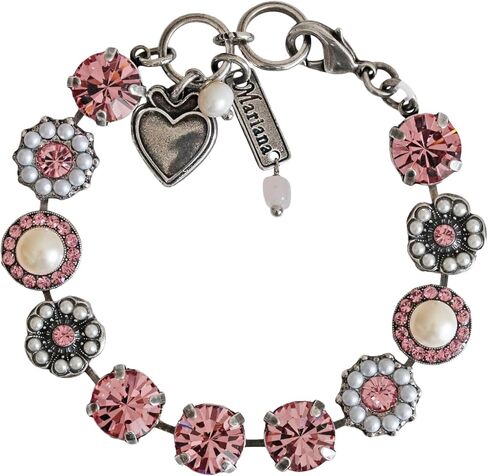 سوار ماريانا سيلفرتون كريستال على شكل زهرة كبيرة، 7 بوصة وردي وردي 4084 M48223 in Kuwait