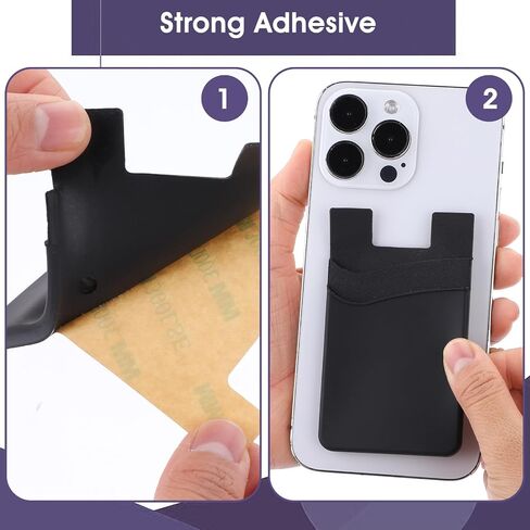 Mabor 3pcs Phone Card Holder,Phone Pocket,Stick on Phone Wallet, Fits Every Smartphones,Strong Stickiness,Card Holder for Back of Phone,Cell Phone Wallet in Saudi Arabia
