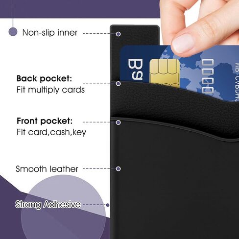 Mabor 3pcs Phone Card Holder,Phone Pocket,Stick on Phone Wallet, Fits Every Smartphones,Strong Stickiness,Card Holder for Back of Phone,Cell Phone Wallet in Saudi Arabia