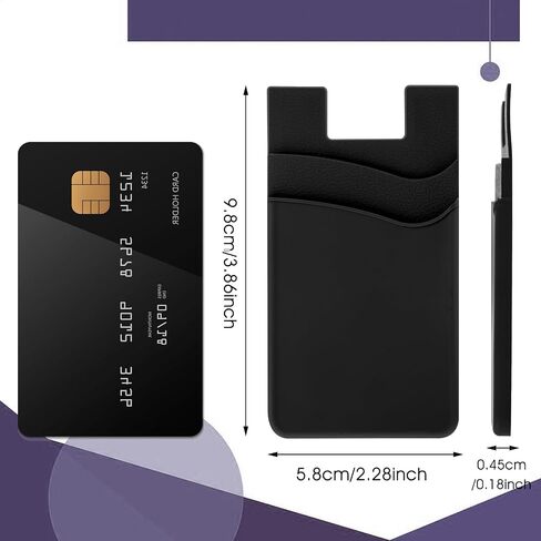 Mabor 3pcs Phone Card Holder,Phone Pocket,Stick on Phone Wallet, Fits Every Smartphones,Strong Stickiness,Card Holder for Back of Phone,Cell Phone Wallet in Saudi Arabia