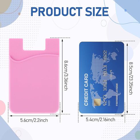 WLLHYF 5 Pack Phone Wallet Phone Card Holder Silicone Card Holder for Back of Phone Stick on Phone Cases Credit Card Sleeve Pocket Cell Phone Pouch Compatible for Most of Cell Phone(Multicolor) in Saudi Arabia