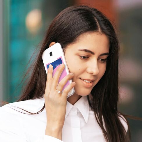 WLLHYF 5 Pack Phone Wallet Phone Card Holder Silicone Card Holder for Back of Phone Stick on Phone Cases Credit Card Sleeve Pocket Cell Phone Pouch Compatible for Most of Cell Phone(Multicolor) in Saudi Arabia