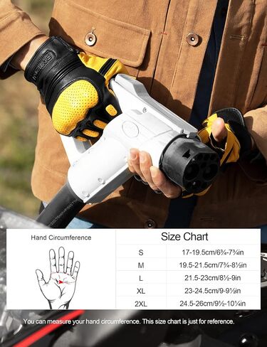 INBIKE Fingerless Motorcycle Gloves Half Finger Leather Riding Glove Hard Knuckle Gel Padded in Saudi Arabia