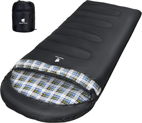 GEERTOP Portable Sleeping Bag Flannel for Adults Big and Tall Lightweight Waterproof Warm 3-4 Season Backpacking Sleeping Bag for Camping Hiking Mountaineering in Saudi Arabia