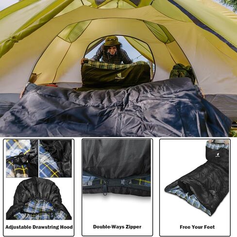 GEERTOP Portable Sleeping Bag Flannel for Adults Big and Tall Lightweight Waterproof Warm 3-4 Season Backpacking Sleeping Bag for Camping Hiking Mountaineering in Saudi Arabia