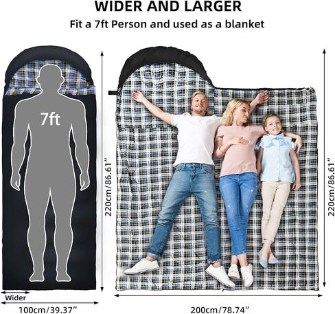 GEERTOP Portable Sleeping Bag Flannel for Adults Big and Tall Lightweight Waterproof Warm 3-4 Season Backpacking Sleeping Bag for Camping Hiking Mountaineering in Saudi Arabia