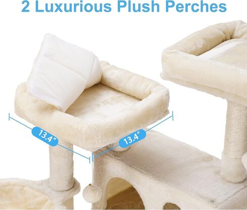 Hey-brother Cat Tree, XL Cozy Cat Tower, 69 Inch Tall Cat Condo with Hammock, Basket, Scratching Posts, 2 Large Cat Caves, 2 Plush Perches, Stable Cat Activity Center, Smoky Gray MPJ033G in Saudi Arabia