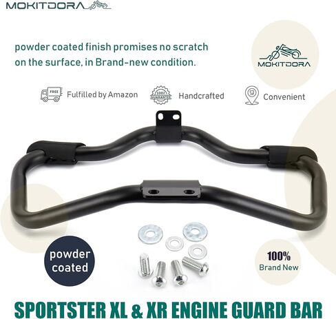 MoKitDora Sportster Engine Guard Highway Crash Bar 1.25" Fat Compatible with 2004-Later Harley Sportster XL and XR Models, Chrome in Saudi Arabia