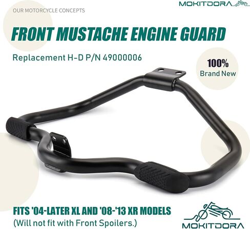 MoKitDora Sportster Engine Guard Highway Crash Bar 1.25" Fat Compatible with 2004-Later Harley Sportster XL and XR Models, Chrome in Saudi Arabia