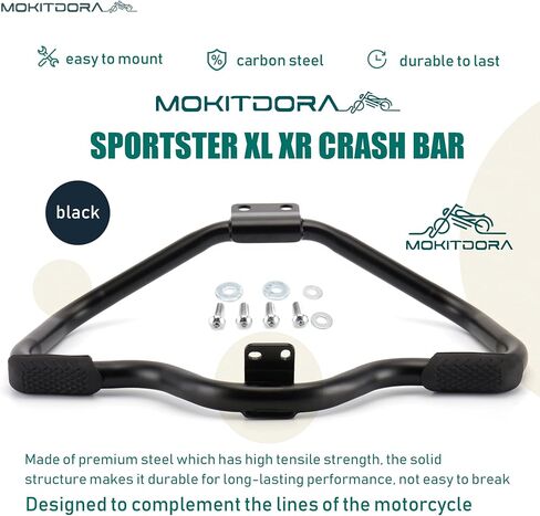 MoKitDora Sportster Engine Guard Highway Crash Bar 1.25" Fat Compatible with 2004-Later Harley Sportster XL and XR Models, Chrome in Saudi Arabia