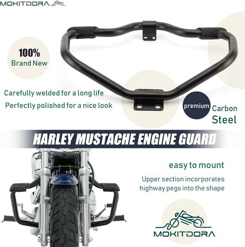 MoKitDora Sportster Engine Guard Highway Crash Bar 1.25" Fat Compatible with 2004-Later Harley Sportster XL and XR Models, Chrome in Saudi Arabia