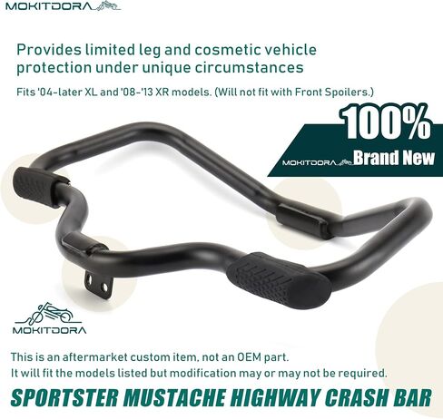 MoKitDora Sportster Engine Guard Highway Crash Bar 1.25" Fat Compatible with 2004-Later Harley Sportster XL and XR Models, Chrome in Saudi Arabia