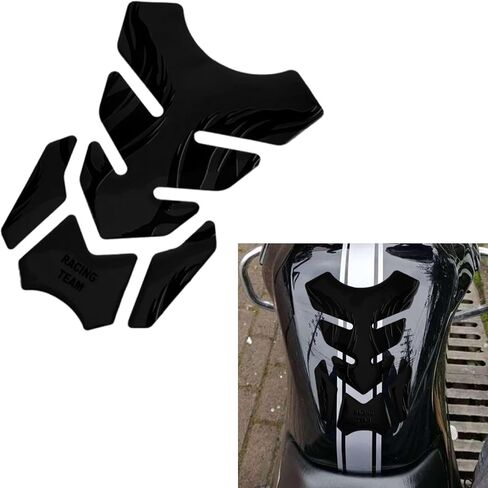 3D Gas Tank Protector, Universal 3D Motorcycle Gas Tank Sticker, Car Oil Tank Sticker, Motorcycle Fish Bone Sticker Gas Fuel Tank Protector Pad Compatible with Cars Trucks SUVs (Black) in Saudi Arabia