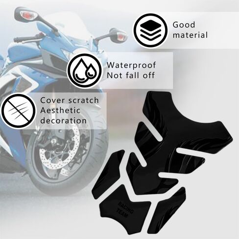 3D Gas Tank Protector, Universal 3D Motorcycle Gas Tank Sticker, Car Oil Tank Sticker, Motorcycle Fish Bone Sticker Gas Fuel Tank Protector Pad Compatible with Cars Trucks SUVs (Black) in Saudi Arabia