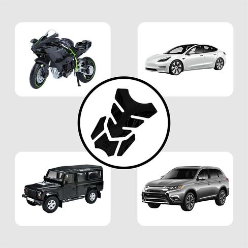 3D Gas Tank Protector, Universal 3D Motorcycle Gas Tank Sticker, Car Oil Tank Sticker, Motorcycle Fish Bone Sticker Gas Fuel Tank Protector Pad Compatible with Cars Trucks SUVs (Black) in Saudi Arabia