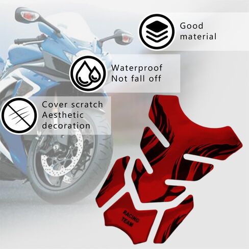 3D Gas Tank Protector, Universal 3D Motorcycle Gas Tank Sticker, Car Oil Tank Sticker, Motorcycle Fish Bone Sticker Gas Fuel Tank Protector Pad Compatible with Cars Trucks SUVs (Black) in Saudi Arabia