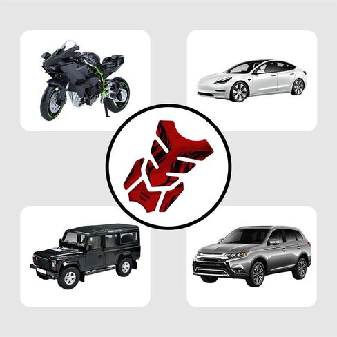 3D Gas Tank Protector, Universal 3D Motorcycle Gas Tank Sticker, Car Oil Tank Sticker, Motorcycle Fish Bone Sticker Gas Fuel Tank Protector Pad Compatible with Cars Trucks SUVs (Black) in Saudi Arabia