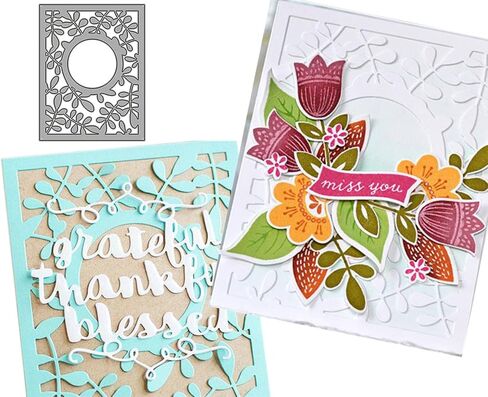 Ammsochy Cutting Dies Metal Stencils Scrapbooking Tools DIY Craft Carbon Steel Embossing Template for Paper Card Making Album Arts Crafts Supplies (Leaves and fish-11.1x14.3cm) in Saudi Arabia