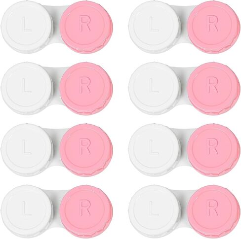 8 Pack Black Contact Lens Cases,Outdoor Portable Mini Contact Lens Kit,Perfect for Travel & Everyday Use in Saudi Arabia