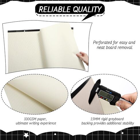 Fainne Large Engineering Graph Paper 22''x17'' Landscape 4" x 4"Grid Graph Paper Pad Giant Drafting Pad Sketching Graph Paper for Engineer Architect Designer Mathematician Draftsman (Beige and Black) in Kuwait