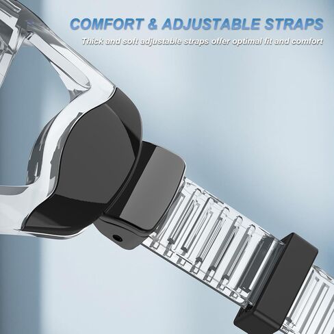 BuyCard عبوتان من معدات الغطس للبالغين، قناع الغطس الجاف، قناع الغطس، رؤية بانورامية واسعة 180 درجة، مجموعة الغطس الاحترافية للبالغين تتنفس بحرية (أسود وأسود شفاف) in Kuwait