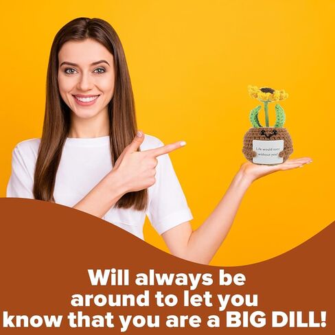 DSLSQD عباد الشمس بوعاء النبات دمى البطاطس الإيجابية، الكروشيه اليدوية الاصطناعي مصغرة بوعاء الكروشيه عباد الشمس على شكل نباتات محبوكة للهدايا الزفاف الجدول الرف سيارة مكتب غرفة نوم in Kuwait