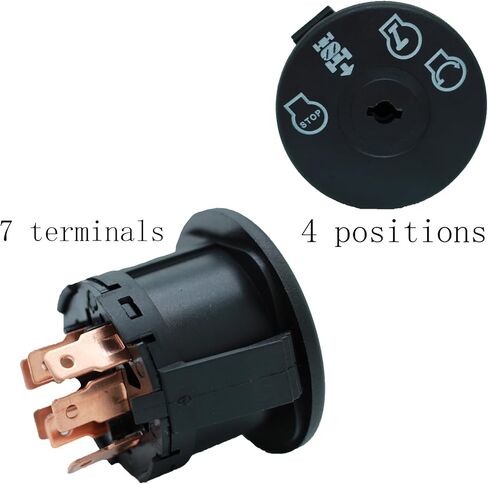 PARFIT 532175566 Ignition Switch with Key 4-Position 7-Terminals for Craftsmann Dixonn Husqvarn Cub Cade 532175566 John Deeree E100 D100 LA100 L105 L100 L110 GY20074 175566… in Saudi Arabia