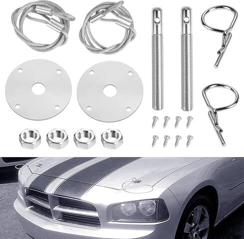 قفل لوحة غطاء المحرك العالمي، مجموعة مشبك قفل غطاء محرك السيارة، ملحقات السيارة المعدلة in Kuwait