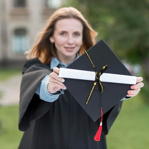 Dohia Graduation Ribbon Class of 2024 Ribbon Roll Decorative Graduation Cake Ribbon Decorations Graduate Gifts Wrapping Grosgrain Congrats Grad Satin Ribbon D1-BYJSD (Black) in Saudi Arabia