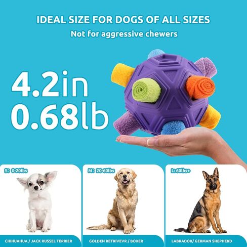 Yikko Interactive Snuffle Ball, Upgraded Chew Dog Toys for Aggressive Chewers, Cloth Strip Hiding Food for Small Medium Dogs (Rainbow Orange) in Saudi Arabia