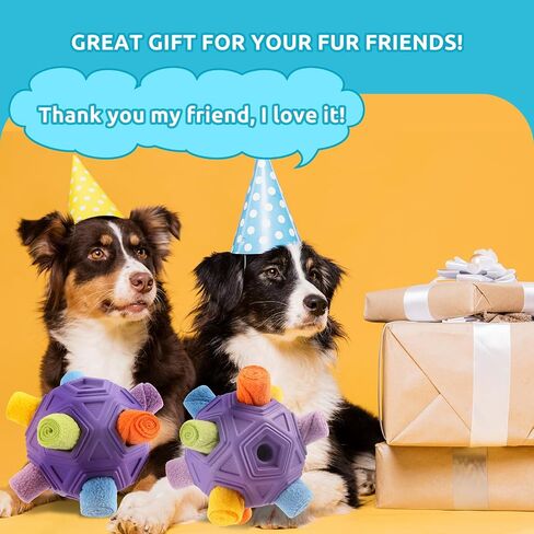 Yikko Interactive Snuffle Ball, Upgraded Chew Dog Toys for Aggressive Chewers, Cloth Strip Hiding Food for Small Medium Dogs (Rainbow Orange) in Saudi Arabia