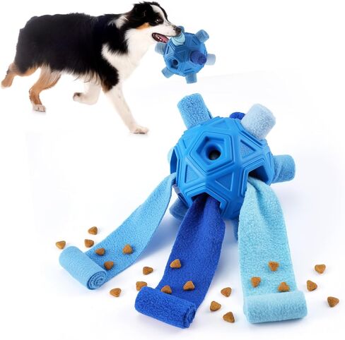 Yikko Interactive Snuffle Ball, Upgraded Chew Dog Toys for Aggressive Chewers, Cloth Strip Hiding Food for Small Medium Dogs (Rainbow Orange) in Saudi Arabia