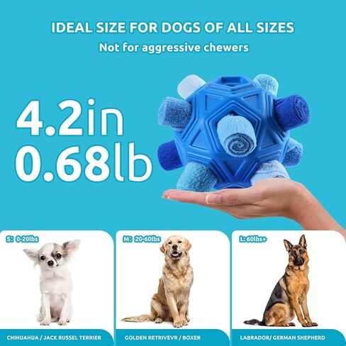 Yikko Interactive Snuffle Ball, Upgraded Chew Dog Toys for Aggressive Chewers, Cloth Strip Hiding Food for Small Medium Dogs (Rainbow Orange) in Saudi Arabia