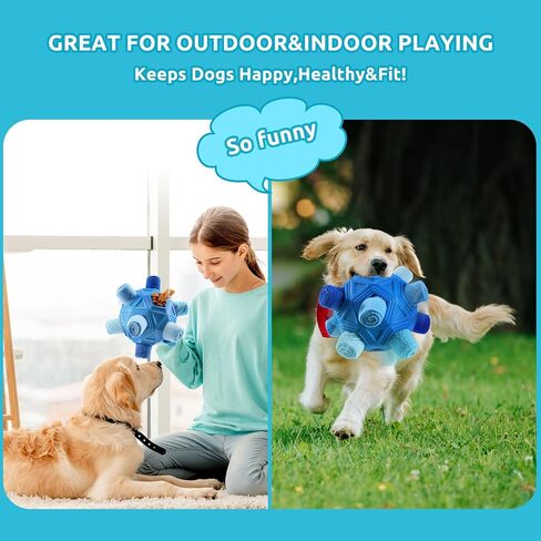 Yikko Interactive Snuffle Ball, Upgraded Chew Dog Toys for Aggressive Chewers, Cloth Strip Hiding Food for Small Medium Dogs (Rainbow Orange) in Saudi Arabia