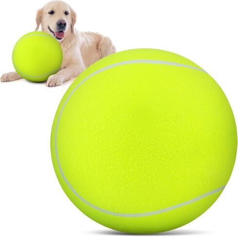 QDAN Giant Large Tennis Ball for Dogs: 9.5" Big Ball for Dogs for Outdoor Play, Big Tennis Ball Dog Toy, Dog Tennis Ball for Small Medium Large Dog, Yellow in Kuwait