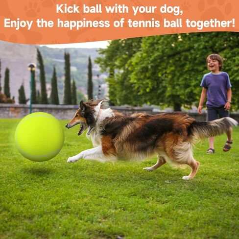 QDAN Giant Large Tennis Ball for Dogs: 9.5" Big Ball for Dogs for Outdoor Play, Big Tennis Ball Dog Toy, Dog Tennis Ball for Small Medium Large Dog, Yellow in Kuwait