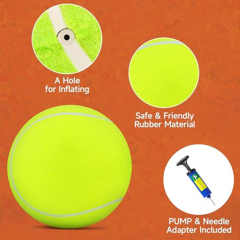 QDAN Giant Large Tennis Ball for Dogs: 9.5" Big Ball for Dogs for Outdoor Play, Big Tennis Ball Dog Toy, Dog Tennis Ball for Small Medium Large Dog, Yellow in Kuwait