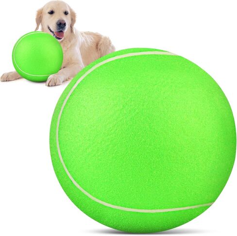 QDAN Giant Large Tennis Ball for Dogs: 9.5" Premium Balls for Dog for Outdoor Play Chasing, Big Tennis Ball Dogs Toy, Tennis Ball for Small Medium Large Dogs, Pet Ball Birthday, Yellow in Saudi Arabia