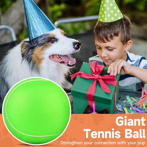 QDAN Giant Large Tennis Ball for Dogs: 9.5" Premium Balls for Dog for Outdoor Play Chasing, Big Tennis Ball Dogs Toy, Tennis Ball for Small Medium Large Dogs, Pet Ball Birthday, Yellow in Saudi Arabia