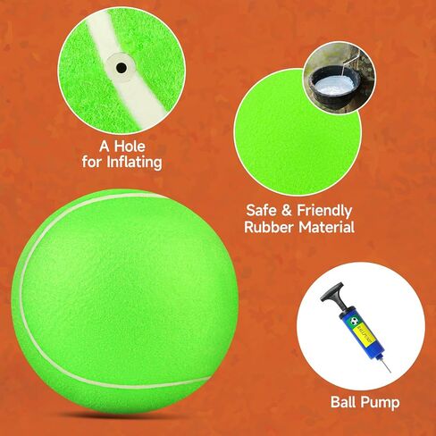 QDAN Giant Large Tennis Ball for Dogs: 9.5" Premium Balls for Dog for Outdoor Play Chasing, Big Tennis Ball Dogs Toy, Tennis Ball for Small Medium Large Dogs, Pet Ball Birthday, Yellow in Saudi Arabia
