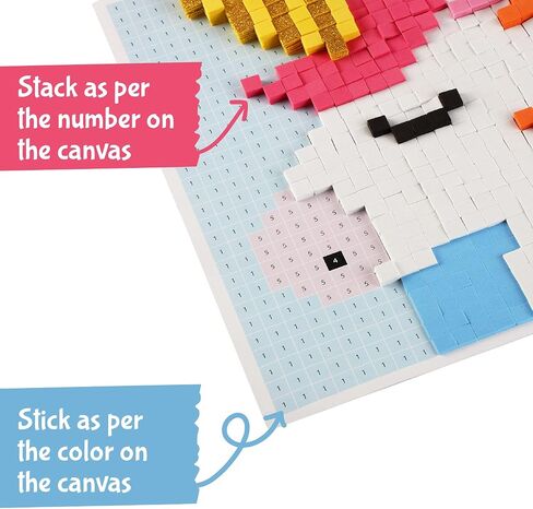 STICK 'N' STACK Mosaic Arts and Crafts for Kids and Adults with 3D Foam Stickers, Heart Design, Mess-Free Kids Craft Kit for Striking 3D Art, Makes Unique Heart Gifts for Girls and Boys Ages 10+ in Saudi Arabia