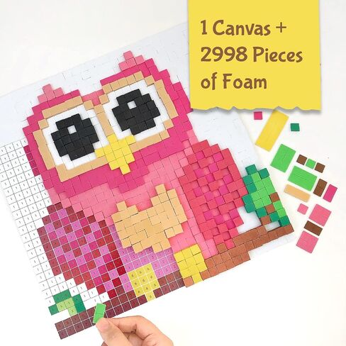 STICK 'N' STACK Mosaic Arts and Crafts for Kids and Adults with 3D Foam Stickers, Heart Design, Mess-Free Kids Craft Kit for Striking 3D Art, Makes Unique Heart Gifts for Girls and Boys Ages 10+ in Saudi Arabia