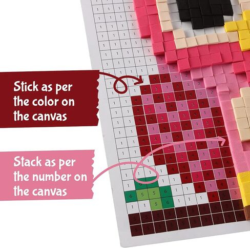 STICK 'N' STACK Mosaic Arts and Crafts for Kids and Adults with 3D Foam Stickers, Heart Design, Mess-Free Kids Craft Kit for Striking 3D Art, Makes Unique Heart Gifts for Girls and Boys Ages 10+ in Saudi Arabia