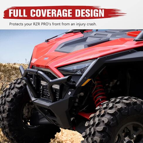 المصد الأمامي A & UTV PRO لملحقات Polaris RZR PRO XP/XP 4 لعام 2022 2023، واقي حماية الفرشاة الأمامية شديد التحمل، استبدل OEM # 2883746-458، أسود غير لامع in Saudi Arabia
