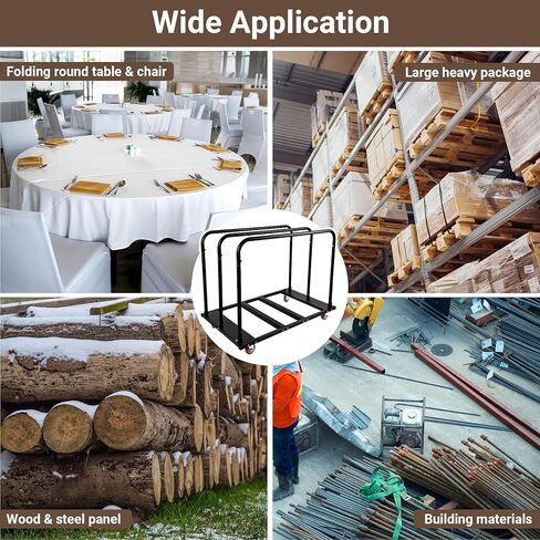 عربة طاولة قابلة للطي من إيستريكسون، عربة حائط جافة مقاس 45.6 بوصة × 29 بوصة × 36.2 بوصة مع عجلات دوارة من البولي يوريثان، طاولة دوللي للخدمة الشاقة مع 1800 رطل وسعة 10 طاولات لمناسبات الحفلات، أثاث الفندق، المصانع، المستودعات in Kuwait