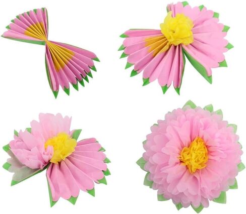 Tissue Paper Flowers Paper Pom Poms for Party Decorations Birthday Celebration Wedding and Outdoor Decoration - Set of 7 pcs (Rainbow) in Saudi Arabia